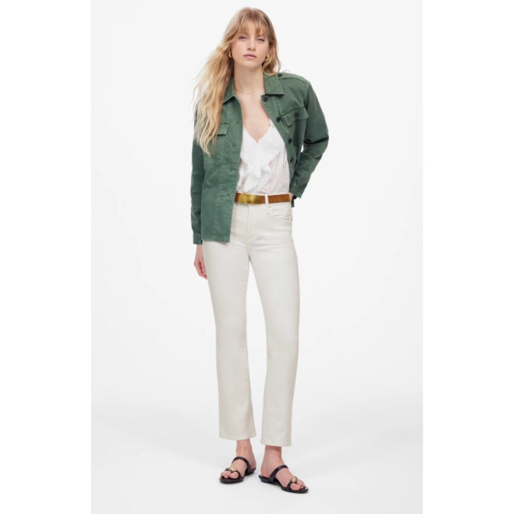 Madewell Kick Out Crop Jeans in Purest White - Size 24 NWT